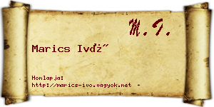 Marics Ivó névjegykártya
